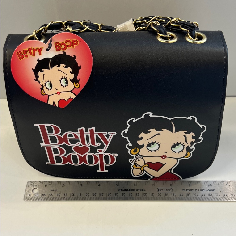 Betty Boop Black and Gold Shoulder Bag